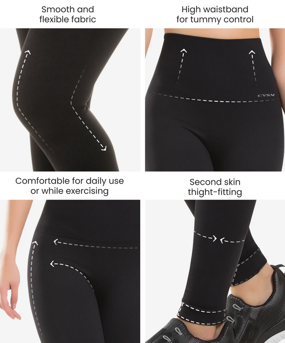 Ultra compression and abdomen control fit legging - Style 910-CYSM Shapers- Fit Leggings.