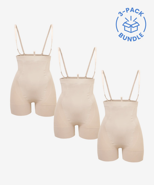 Seamless Strapless Full Body Shaper 3-Pack in style 1588-CYSM Shapers- Bundle.