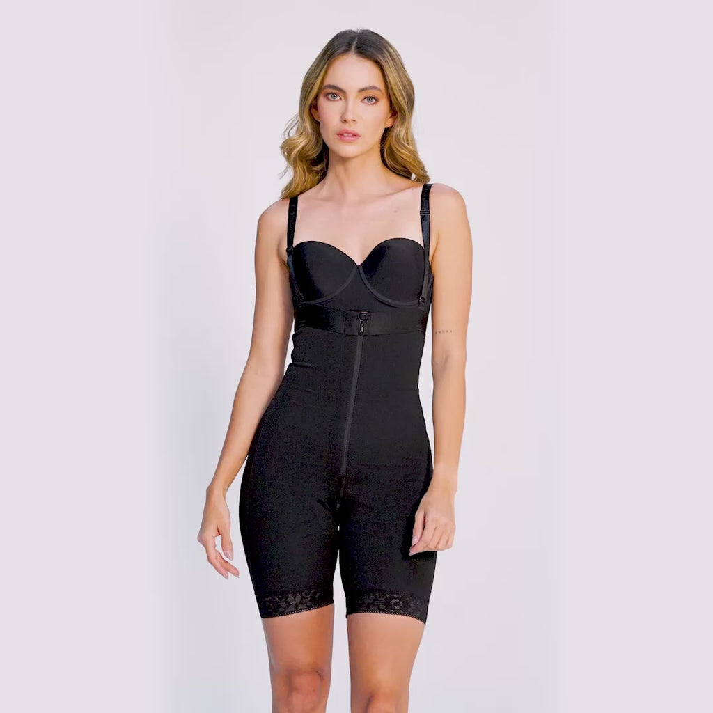 Strapless Compression Bodysuit With Zip Crotch - Style 260